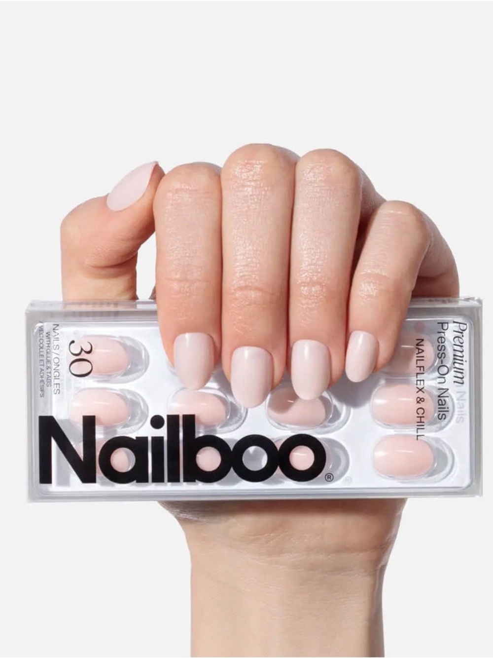 Nailboo Premium Press-On Nails - Nailfex & Chill Soft Pink (30 Pack)